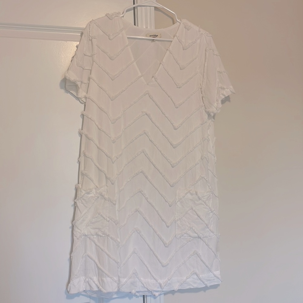 Anthropologie textured v neck dress